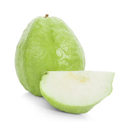 fresh guava fruit with slice isolated on white background