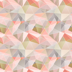 Fototapeta premium Polygonal seamless pattern in pastel colors.