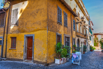 Fototapeta na wymiar Picturesque streets in Trastevere
