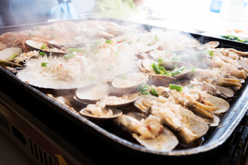 tasty chinese food on table