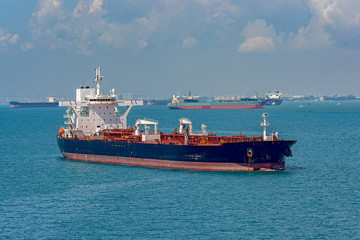 Crude oil tanker in Singapore strait