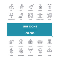  Line icons set. Circus 