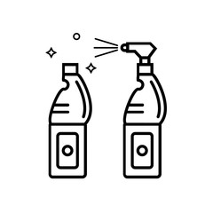 Spray bottle line icon. Handy sprayer trigger outline illustrati