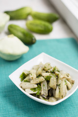 Garnish of cucumbers