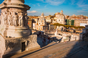 Fototapeta premium Sunset in Rome seen from altar of the fatherland