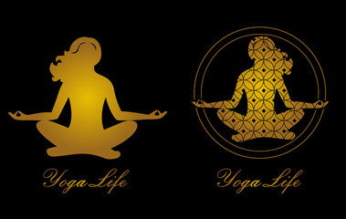 yoga logo set
