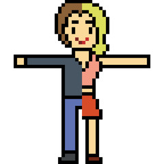 vector pixel art man woman
