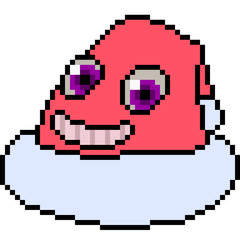 Obraz premium vector pixel art santa hat