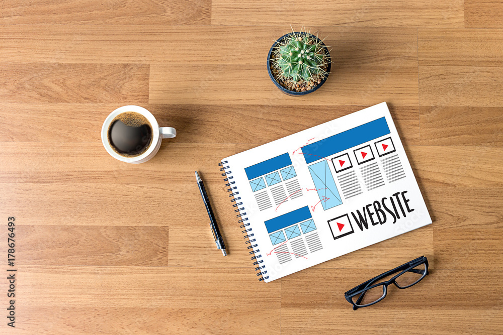 Poster website designer working layout sketch drawing software media www and graphic layout website develop