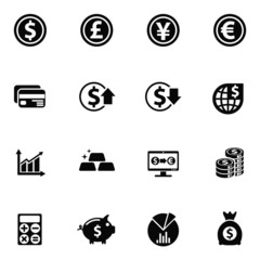 currency exchange icon set