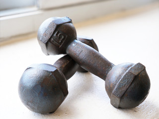 solid metal dumbbells