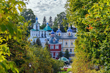 Pskovo-Pechersky Dormition Monastery. Pskov region, Russia - obrazy, fototapety, plakaty
