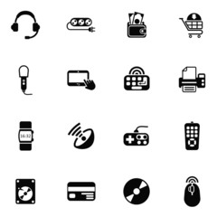 electronics supermarket icon set