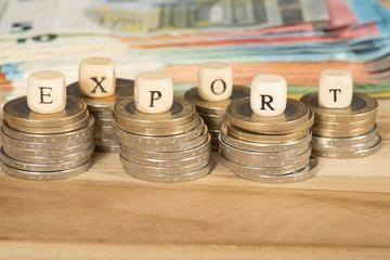 Euro Münzen und Banknoten und Export