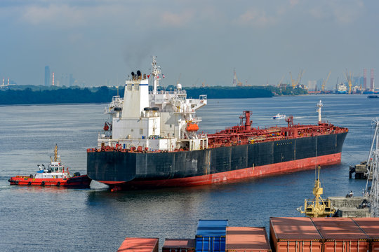 Oil products tanker in Johor strait