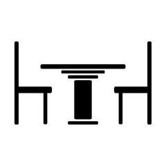 Table and chairs icon.