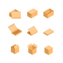 packaging box. Isometric set images
