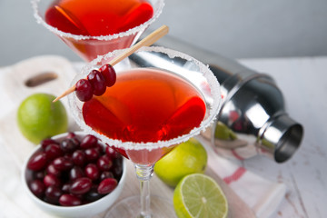 Cranberry and lime martini