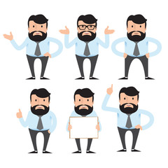 A businessman, a teacher, a man with a beard and a tie.