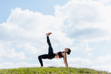 woman in bridge pose