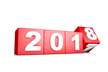 3d illustration happy new year 2018