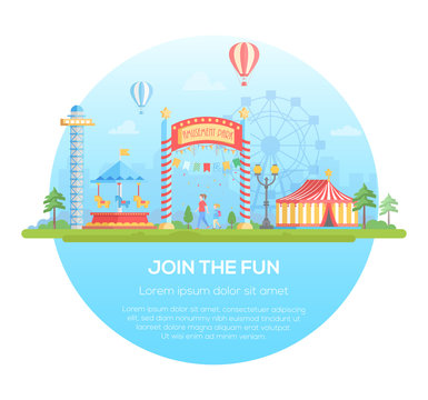 Join the fun - modern flat design style vector illustration