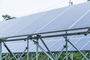  Solar panels on the roof ,Photovoltaic modules for innovation green energy for life