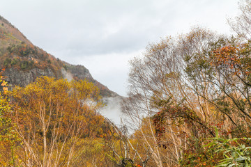 Fudodaki in autumn of Yonago, Suzaka-shi, Nagano Prefecture,Japan.