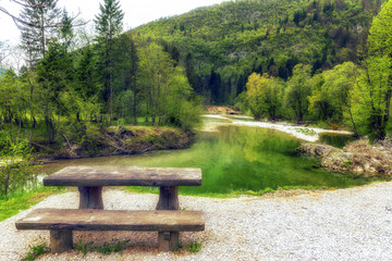 Sava Bohinjka river in Slovenia