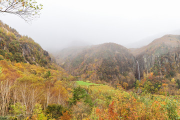 Fudodaki in autumn of Yonago, Suzaka-shi, Nagano Prefecture,Japan.