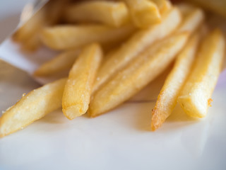  French fries in a white box