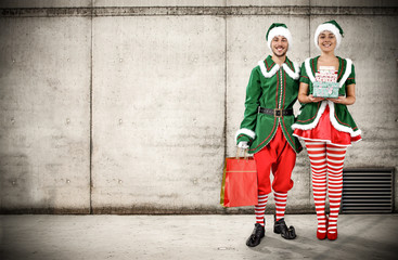 xmas time and green elf 