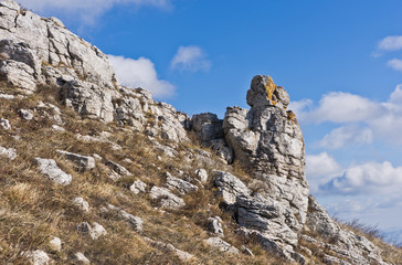 Interesting rock formations near the top of a mountain Rtanj, central Serbia