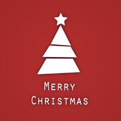 Abstract Christmas tree with text "Merry Christmas"