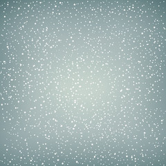 Snowfall, Snow Falls in the Sky, White Snowflakes on Gray Background, Vector Illustration