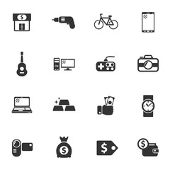 pawn shop icon set
