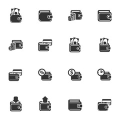 wallet icon set