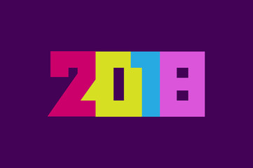 Happy new year 2018 greeting card design