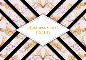 Business card. Luxury Brand card with realistic flowers Vector. Abstract composition modern designs background