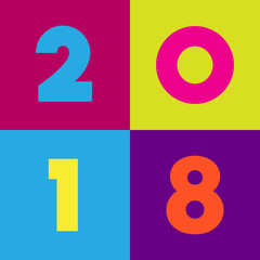 Happy new year 2018 greeting card design