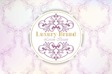 Luxury brand card with luxurious ornament Vector. Abstract design illustration. Place for texts