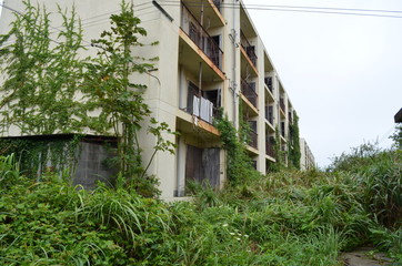 長崎県長崎市 池島  炭鉱 アパート 廃墟 Nagasaki city Ikeshima Coalmine apartment ruins