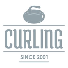 Curling logo, simple gray style
