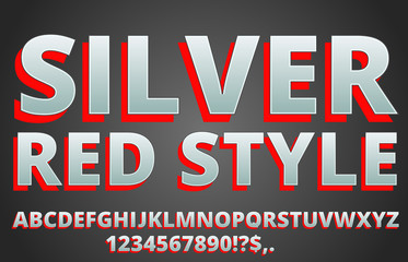 Red silver Font