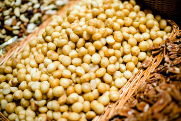 peanut nuts are on the shop window