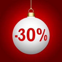 Boule de Noël blanche en solde. 30% (fr)