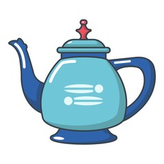 Coffee kettle icon, cartoon style