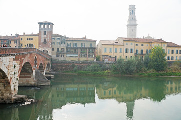Verona, Beautiful view of the city. Medieval Italy.