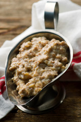 sauce bechamel.style rustic. selective focus