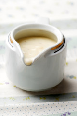 sauce bechamel.style rustic. selective focus